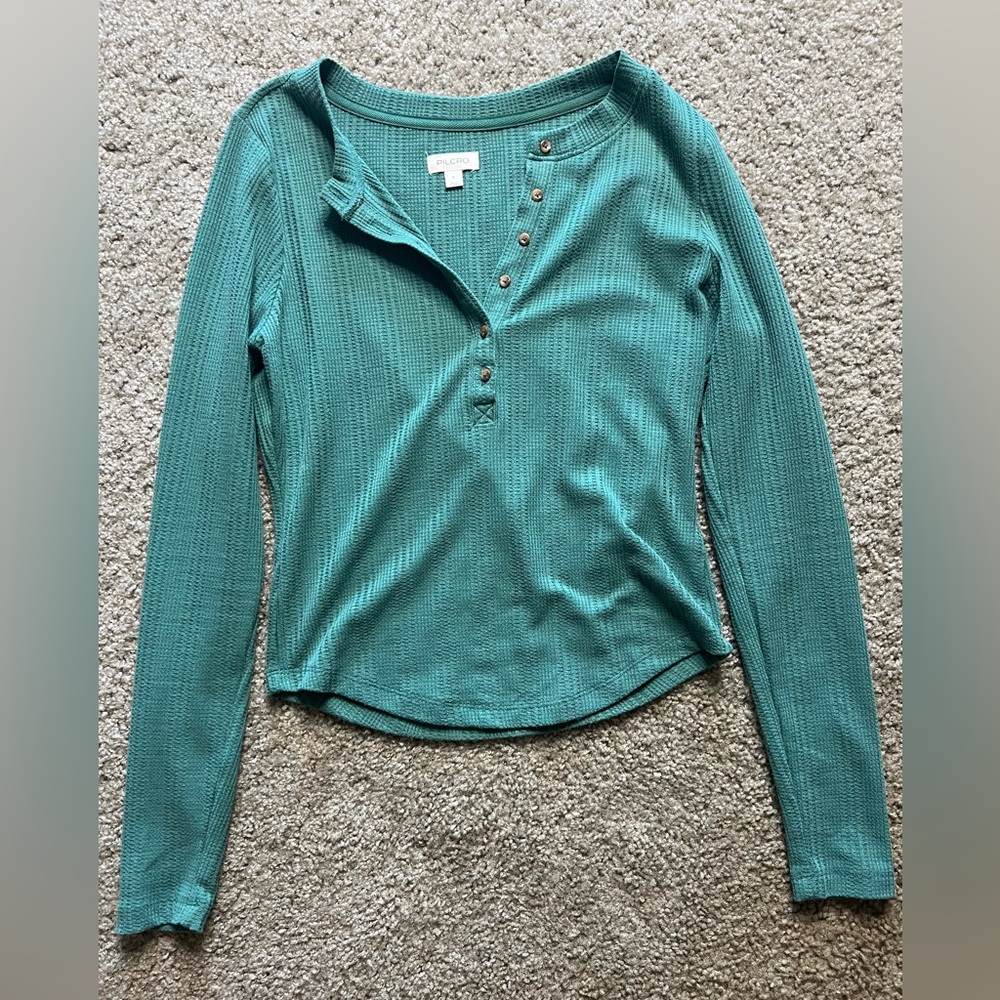 Anthropology Ribbed Henley Top